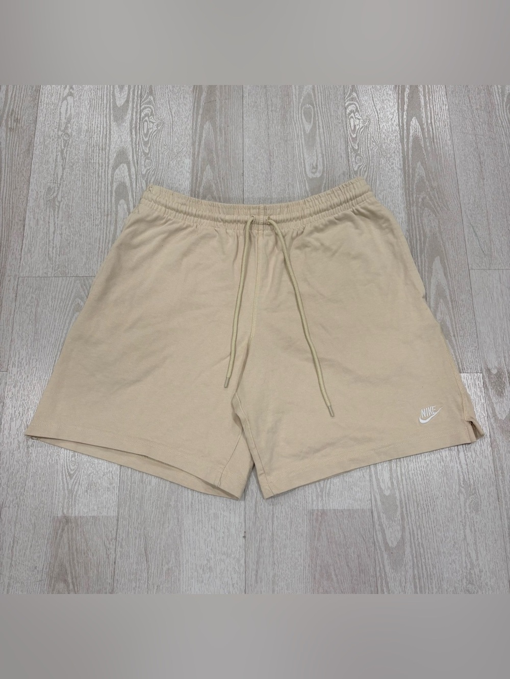 Nike Beige Cotton Drawstring Athletic Shorts